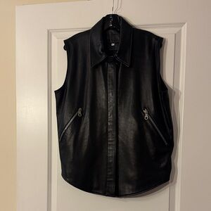 Black Leather Vest by John Michael